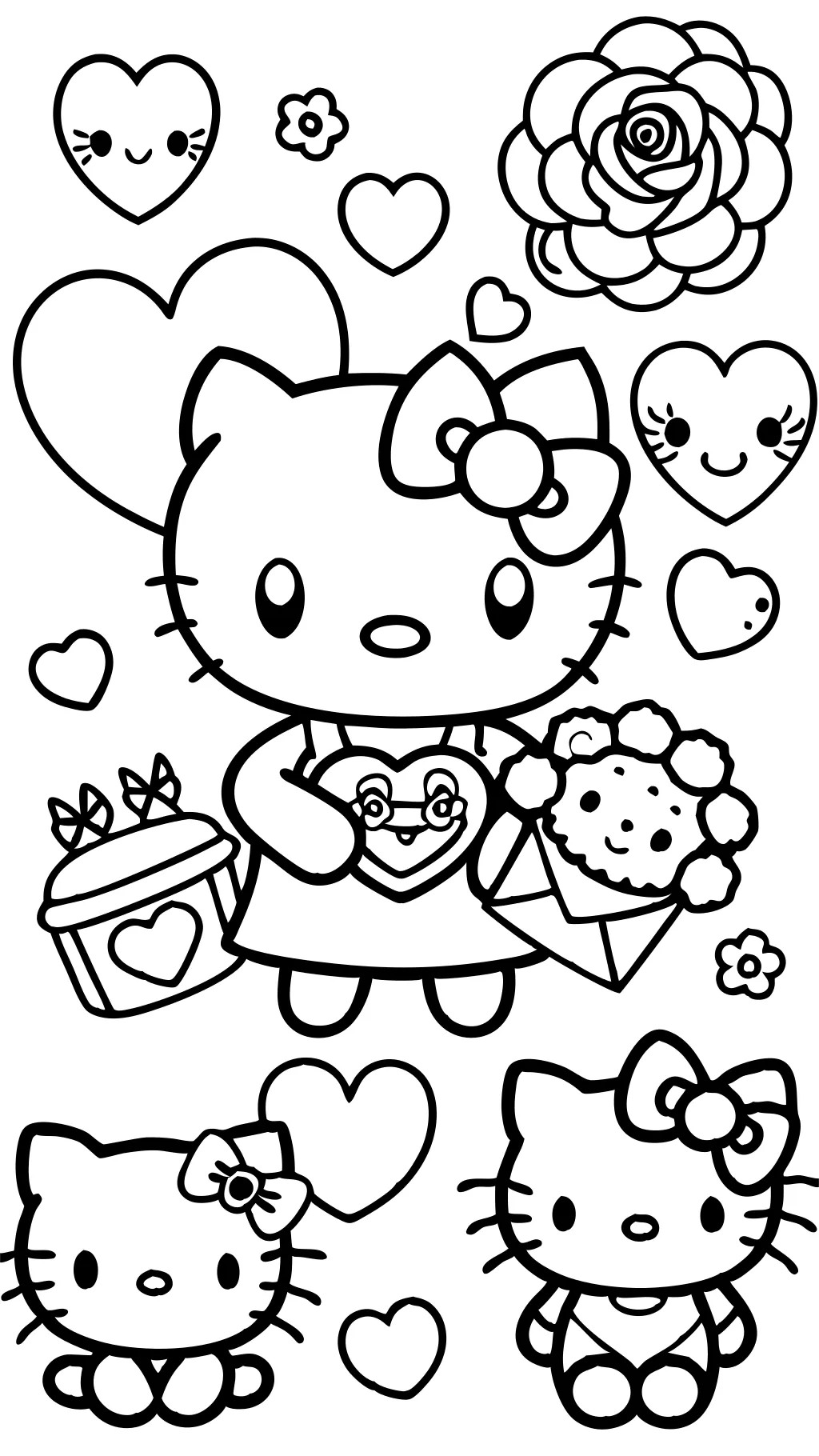 hello kitty coloring pages valentines day